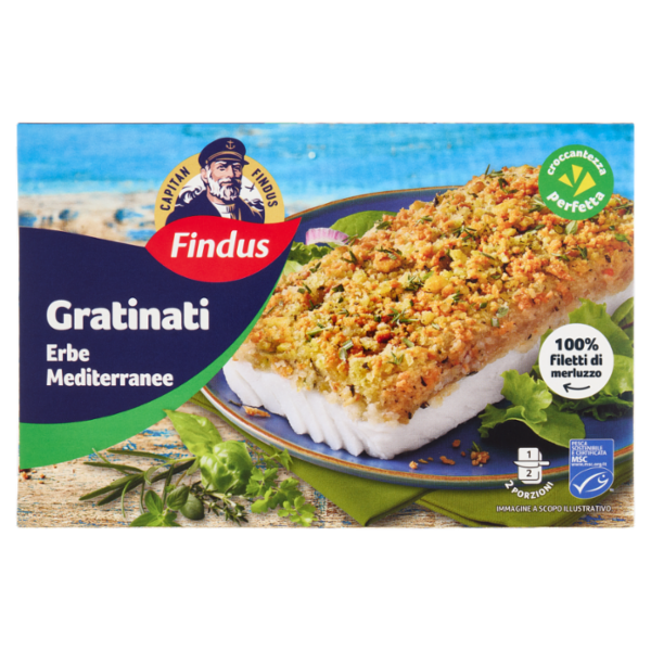 Capitan Findus I Gratinati Merluzzo con Erbe Mediterranee 380 g