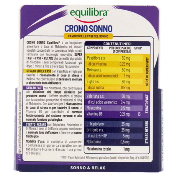 equilibra Crono Sonno Compresse Triplo Strato 30 x 0,5 g