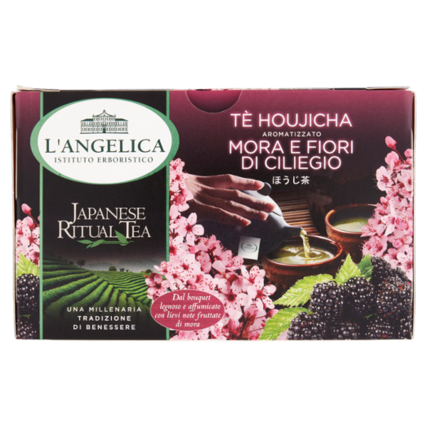 L'Angelica Japanese Ritual Tea Tè Houjicha Aromatizzato Mora e Fiori di Ciliegio 15 Filtri 22,5g