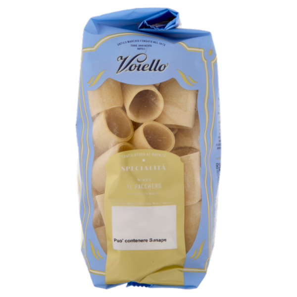 Voiello Pasta Il Pacchero N°123 Grani 100% Italiani Trafilata Bronzo 500g