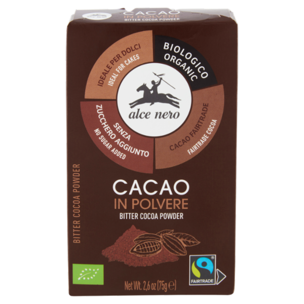 alce nero Cacao in Polvere 75 g