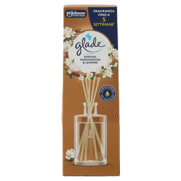 Glade Diffusore a Bastoncini, Fragranza Sensual Sandalwood & Jasmine 50 ml