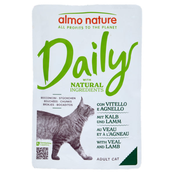 almo nature Daily Adult Cat Bocconcini con Vitello e Agnello 70 g