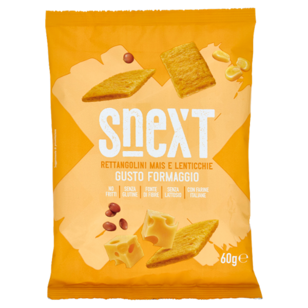 Snext Rettangolini Mais e Lenticchie Gusto Formaggio 60 g