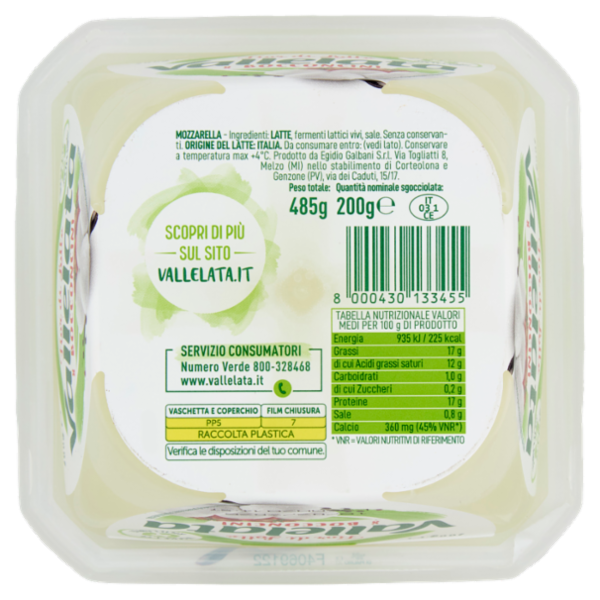 Vallelata Fior di Latte 8 Bocconcini 200 g