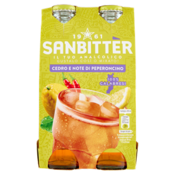 Sanbittèr, Cedro e Note Di Peperoncino, Aperitivo Analcolico - 4 x 200ml