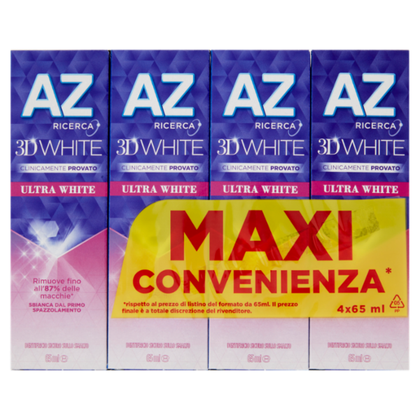 AZ Dentifricio 3D White Ultra White 4x65 ml