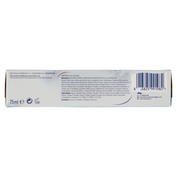 Aquafresh Multi Action Dentifricio con minerali di fluoro per rinforzare smalto e alito fresco 75 ml