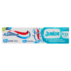 Aquafresh Junior Dentifricio Bambini Igiene Dentale Denti Sani e Forti Dai 6 Anni 50 Ml