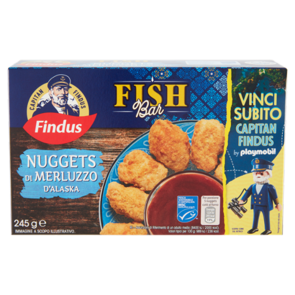Capitan Findus Fish Bar Nuggets di Merluzzo D'Alaska 245 g
