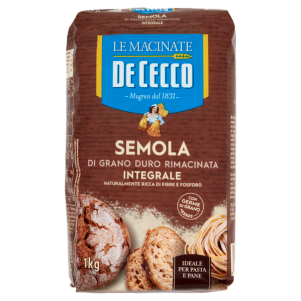 De Cecco Le Macinate Semola di Grano Duro Rimacinata Integrale