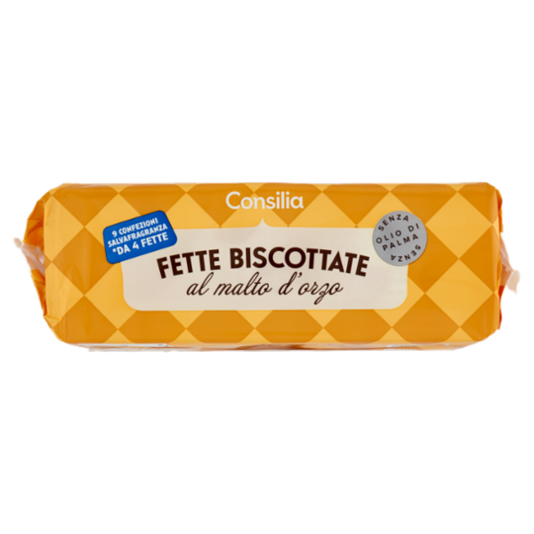 Consilia Fette Biscottate al Malto d'Orzo in Confezioni Salvafreschezza 9x4 fette 320 g