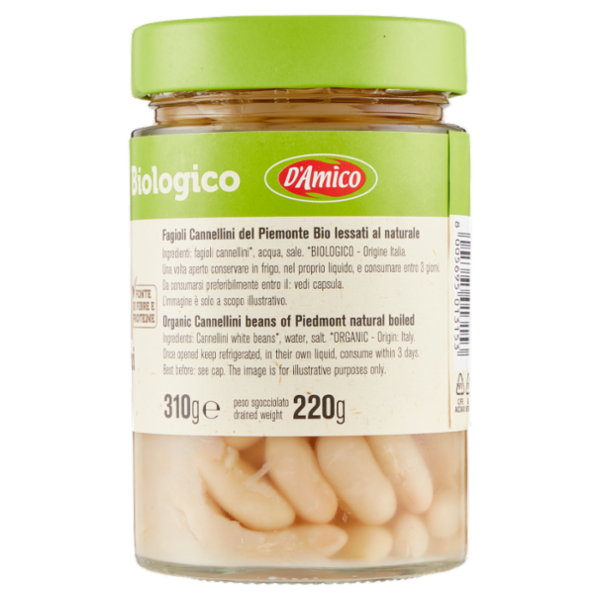 D'Amico Fagioli Cannellini del Piemonte Biologico 310 g