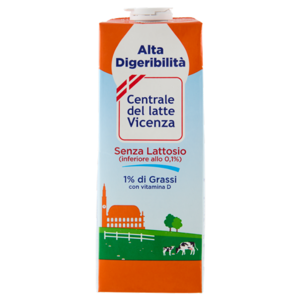 Centrale del latte Vicenza Alta Digeribilità Senza Lattosio 1% di Grassi 1000 ml