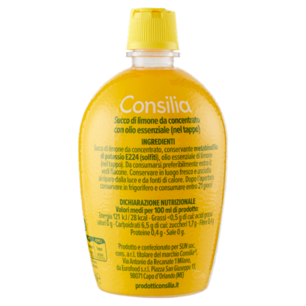 Consilia Succo di Limone di Sicilia 200 ml