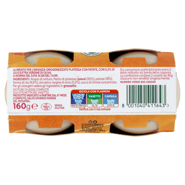 Plasmon Omogeneizzato Platessa con patate 2 x 80 g