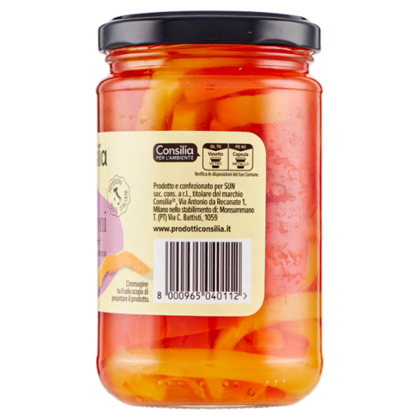 Consilia Peperoni a Filetti Aromatizzati con Aceto di Vino 300 g