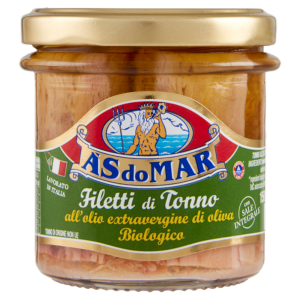 Asdomar Filetti di Tonno all'olio extravergine di oliva Biologico 150 g