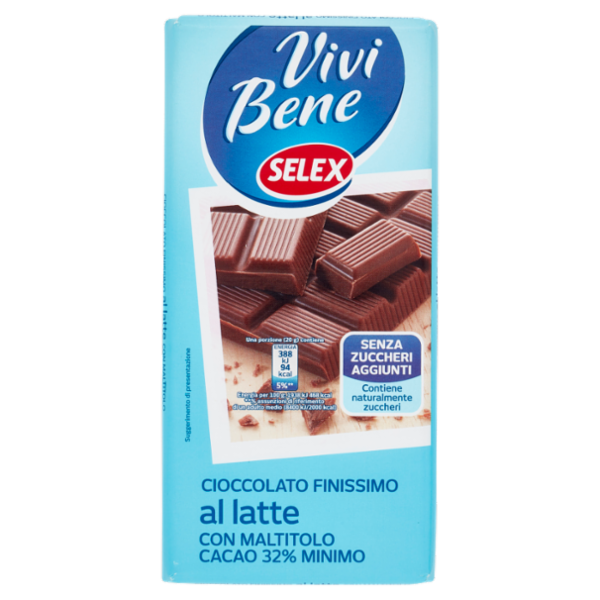 Selex Vivi Bene Cioccolato al Latte Senza Zuccheri Aggiunti 100 g