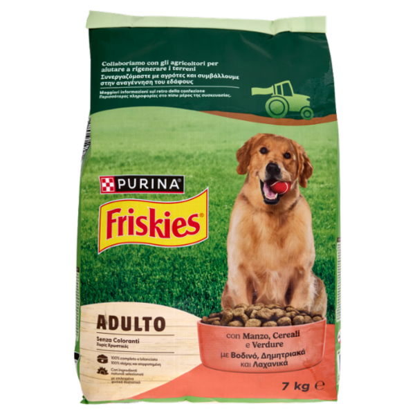 PURINA FRISKIES Adulto Manzo, Cereali e Verdure 7kg