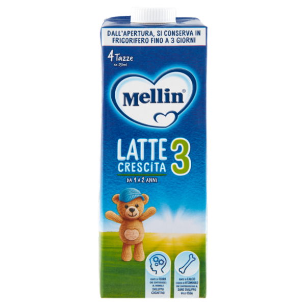 MELLIN 3 - Latte di Crescita Liquido per Bambini da 1 a 2 anni 1L