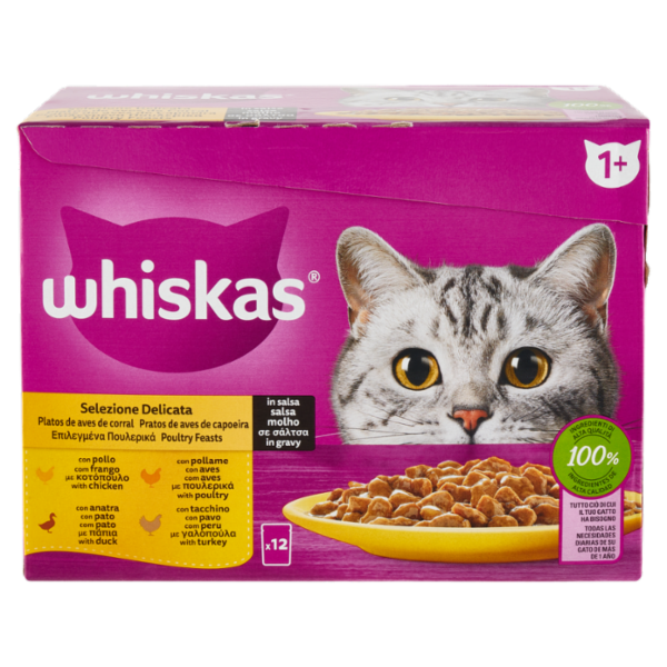 Whiskas Selezione Delicata in salsa con pollo, con pollame, con anatra, con tacchino 12 x 85 g