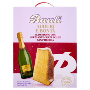 Bauli Auguri e Bontà Pandoro Bauli 700 g + Spumante Cuvée Dolce Sant'Orsola 75 Cl