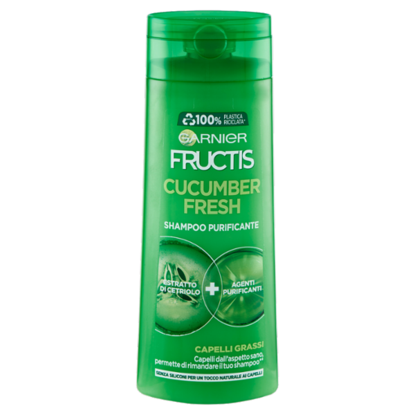 Garnier Shampoo Fructis Pure Non Stop Cucumber Fresh, Ideale per Capelli Grassi, 250 ml
