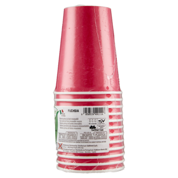 Smart Ecotable Bicchieri in Cartoncino Compostabile Fuchsia 12 pz