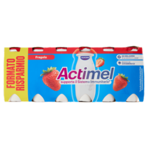 ACTIMEL, Yogurt Da Bere Con Vit B6 e D Per Il Sistema Immunitario, Gusto Fragola, 12X100G