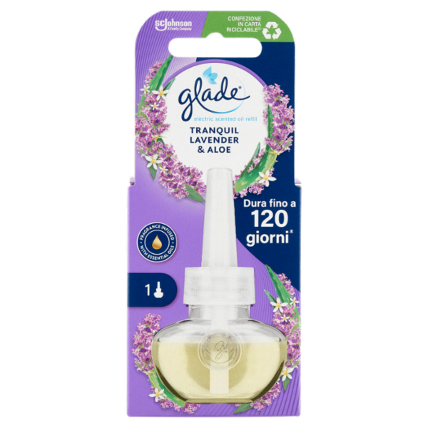 Glade® Liquido Elettrico Ricarica, Profumatore per ambienti, Fragranza Lavanda & Aloe 20ml