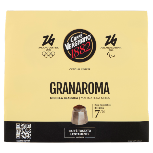 Caffè Vergnano 1882 Granaroma Miscela Classica Macinatura Moka 2 x 250 g