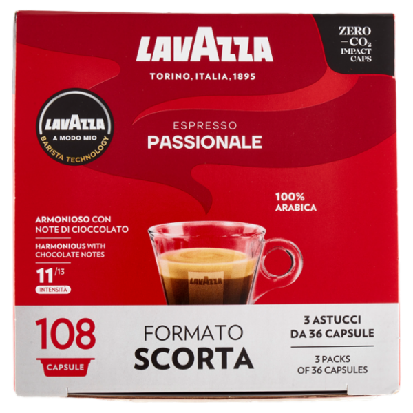 Lavazza A Modo Mio Espresso Passionale 108 Capsule 810 g