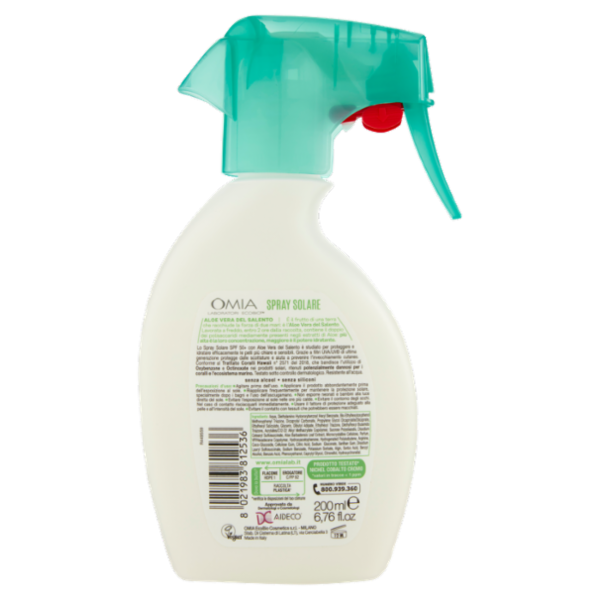 Omia Laboratori Ecobio Spray Solare 50⁺ Molto Alta Aloe del Salento 200 ml