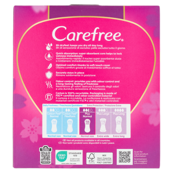 Carefree Plus Normal Salvaslip 56 pz
