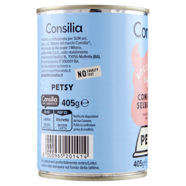 Consilia Petsy Gatto Bocconcini con Coniglio e Selvaggina 405 g