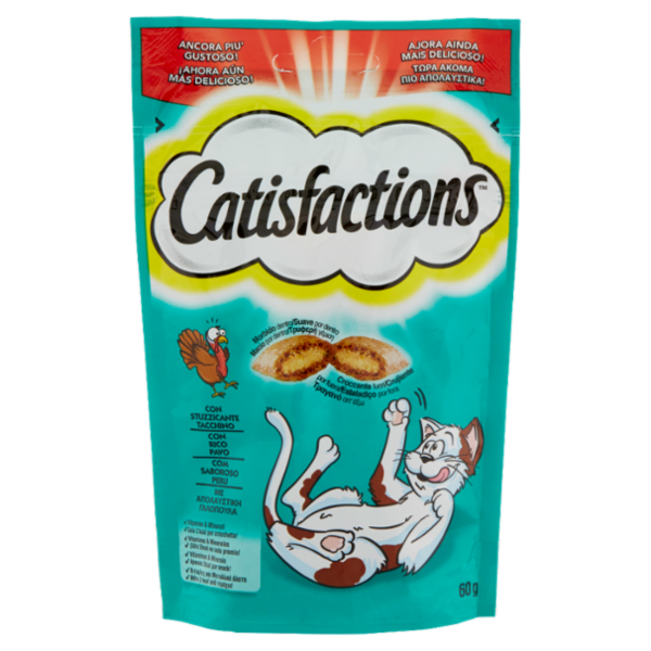 Catisfactions Snack Gatto con Stuzzicante Tacchino 60 g