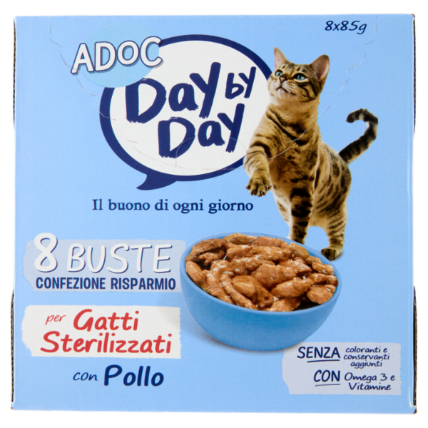 ADoC Day by Day per Gatti Sterilizzati con Pollo 8 x 85 g