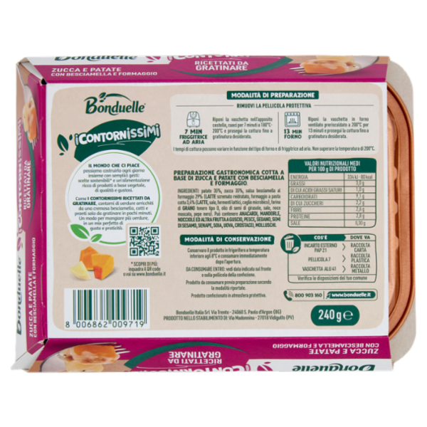 Bonduellei Contornissimi Ricettati da Gratinare Zucca e Patate con Besciamella e Formaggio 240 g