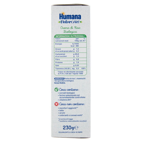Humana Crema di Riso Biologica 230 g