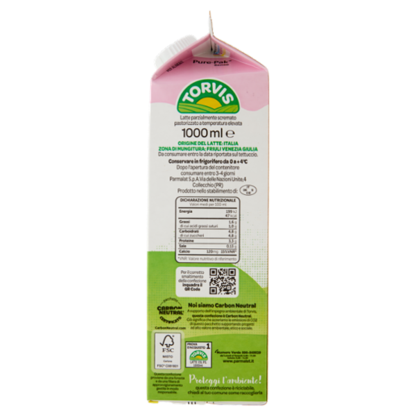 Torvis Latte Parzialmente Scremato 1000 ml