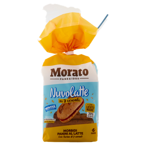 Morato Nuvolatte ai 7 cereali Morbidi Panini al Latte 6 x 40 g