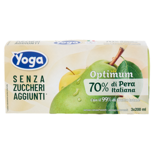 Yoga Optimum 70% Pera Italiana Senza Zuccheri Aggiunti* 3 x 200 ml