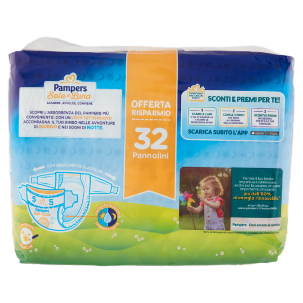 Pampers Sole e Luna 5 Junior 32 pz