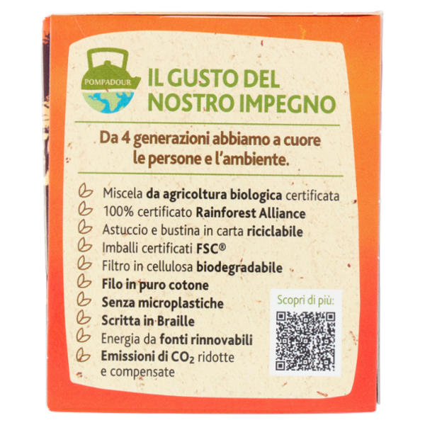 Pompadour Rooibos Infuso Rosso Bio DOP 18 x 1,75 g