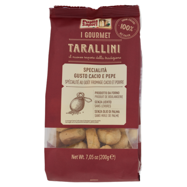 Puglia Sapori I Gourmet Tarallini Specialità Gusto Cacio e Pepe 200 g