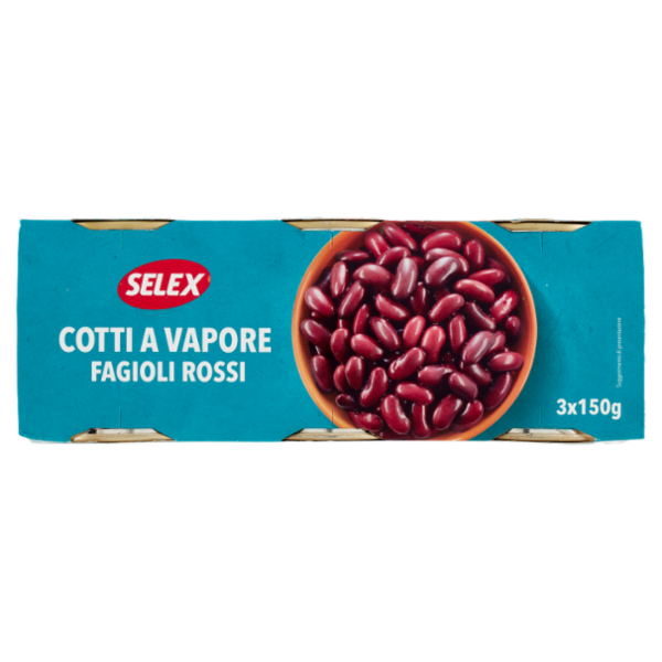 Selex Fagioli Rossi Cotti a Vapore 3x150 g