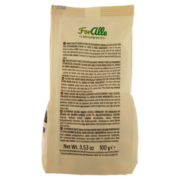 ForAlle Tarallini senza glutine con Olio Extra Vergine d'Oliva 100 g