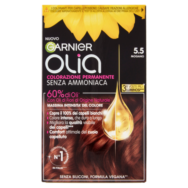 Garnier Olia Tinta Capelli, Senza Ammoniaca, Mahogani Brown 55