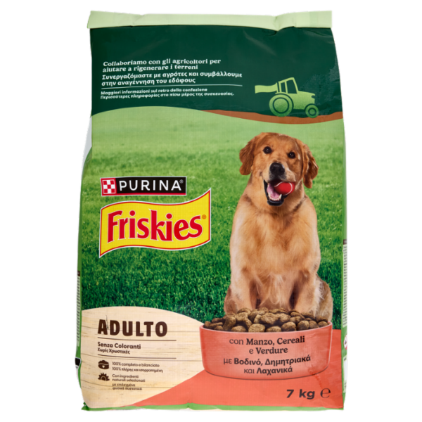 PURINA FRISKIES Adulto Manzo, Cereali e Verdure 7kg